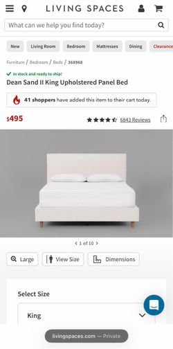 New - King Upholstered Panel Bed