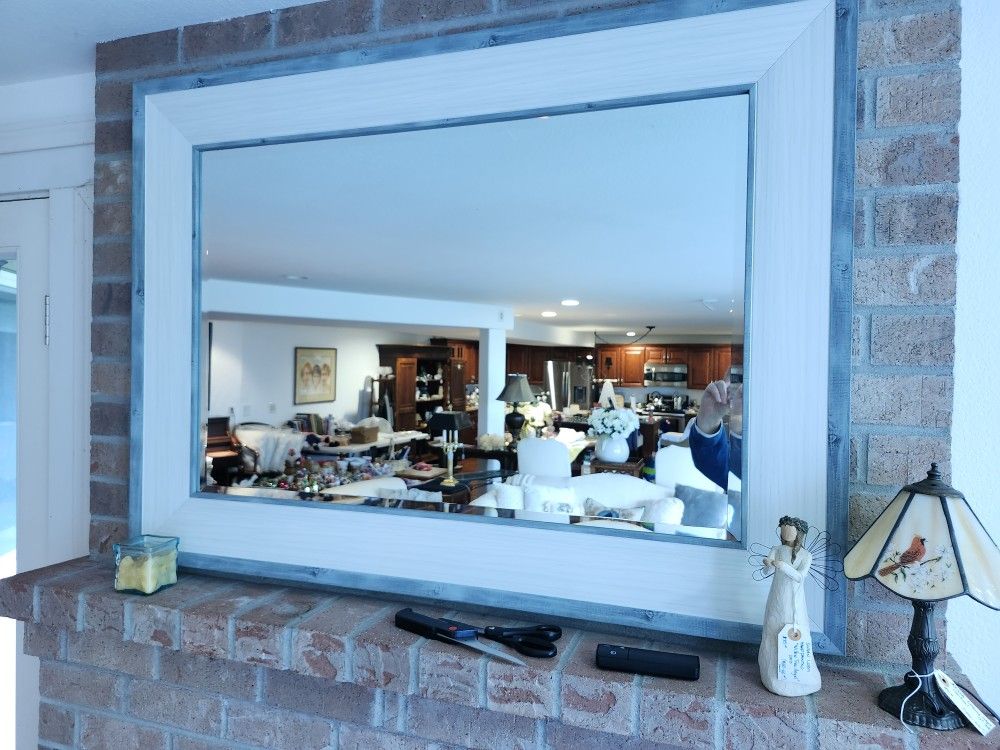 Large Mantle Beveled Mantel Mirror