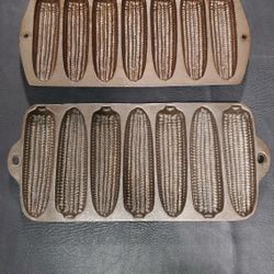 Two Cast Iron Cornbread Pans