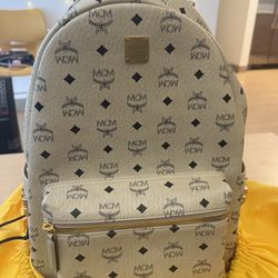 MCM Stark Side Studs Backpack In Visetos