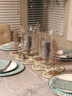 Pier 1 Crystal studded hurricane vases