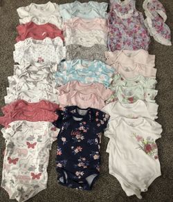 Twin girls Baby onesies ($70All)