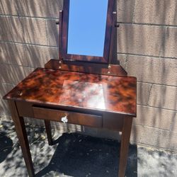 Vintage Vanity Table with Tilt Mirror & Drawer