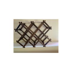 Mid Century Walnut Wine Rack   $45
