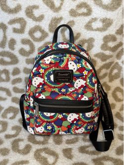 Sanrio Rainbow hello kitty heart logo loungefly mini backpack