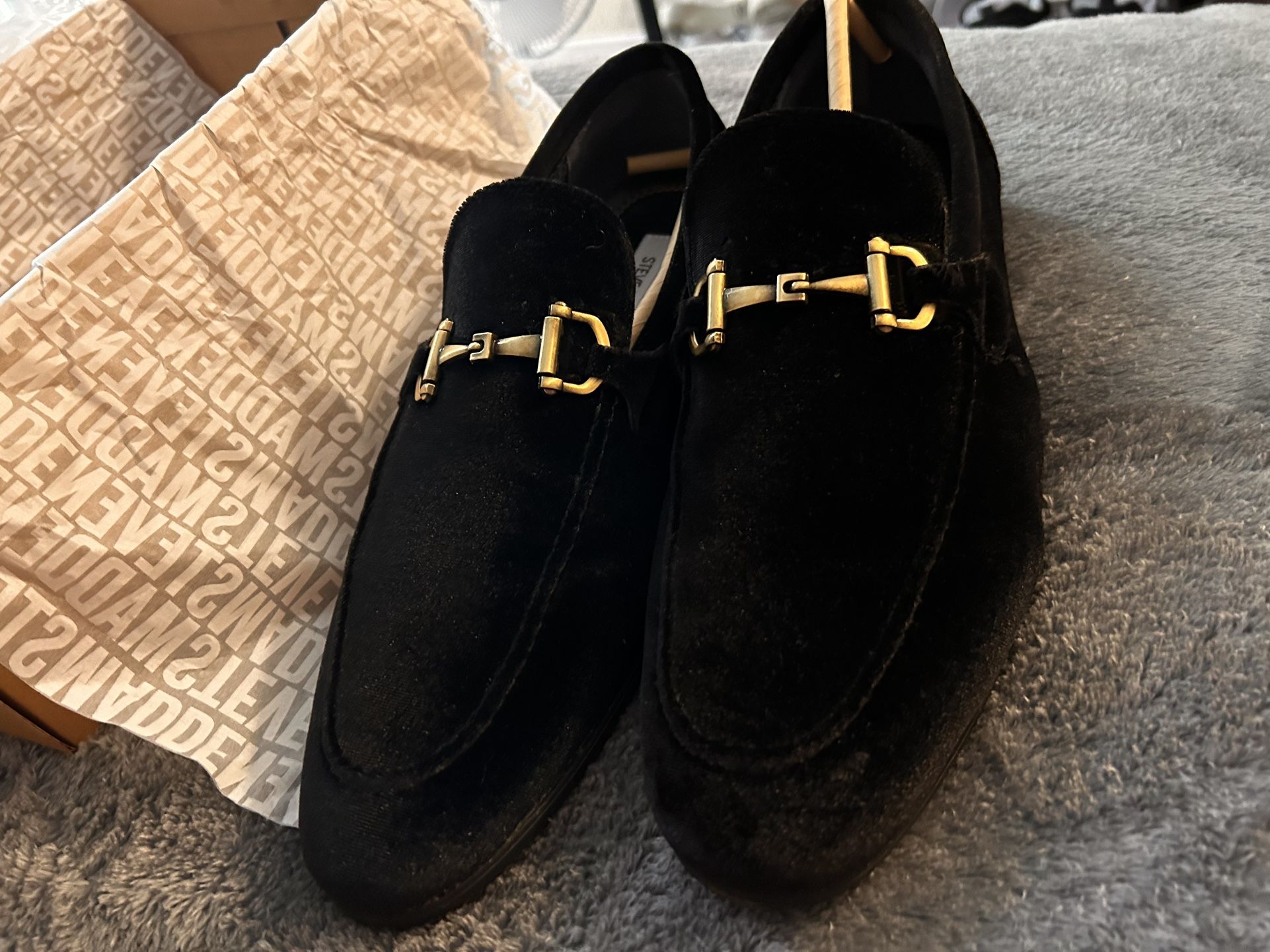Suede Steve Madden Loafer Black Dress Shoes