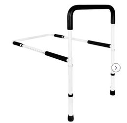 Vaunn Medical Adjustable Bed Assist Rail with Handle and Hand Guard