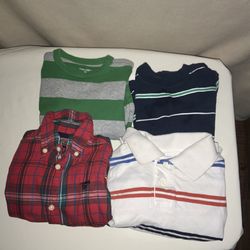 4 Long Sleeve Striped/PLaid Shirts Boys 3T