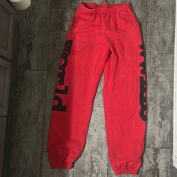 Red beluga sp5der cuffed sweats 