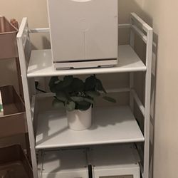 White Metal Rolling Utility Cart / Salon Shelf (Quick Sale!)