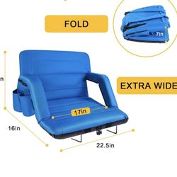 yeyeeyyee Stadium Seats with Back Support Wide, Exclusive Bleacher Chairs with Back and Cushion Folding Stadium Chairs, 6 Reclining Positions Waterpro