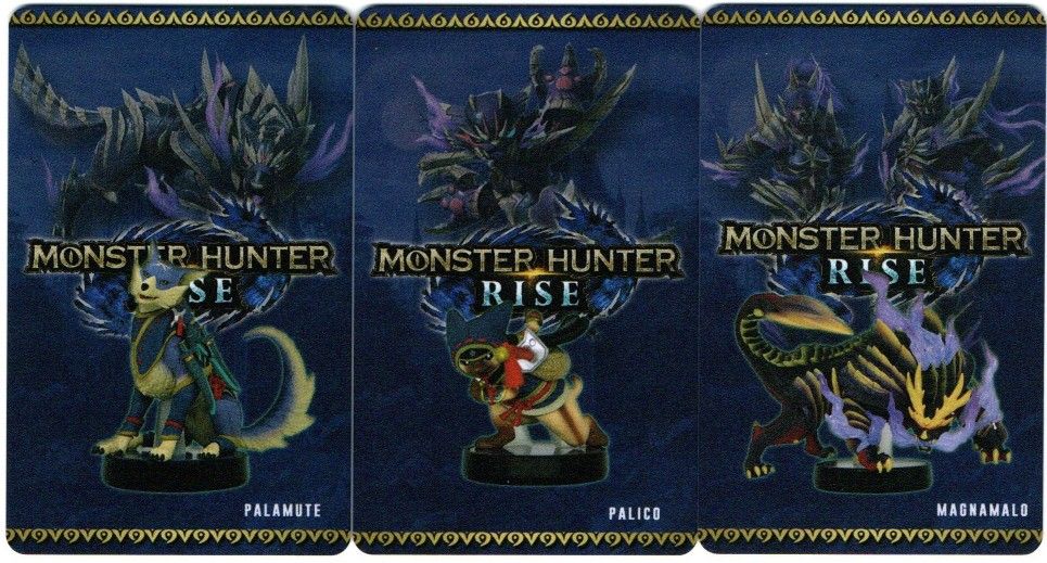 Monster Hunter Rise NFC 3 Card Set Magnamalo Palico Palamute