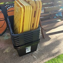 Brand new and used 27 gallon storage bins