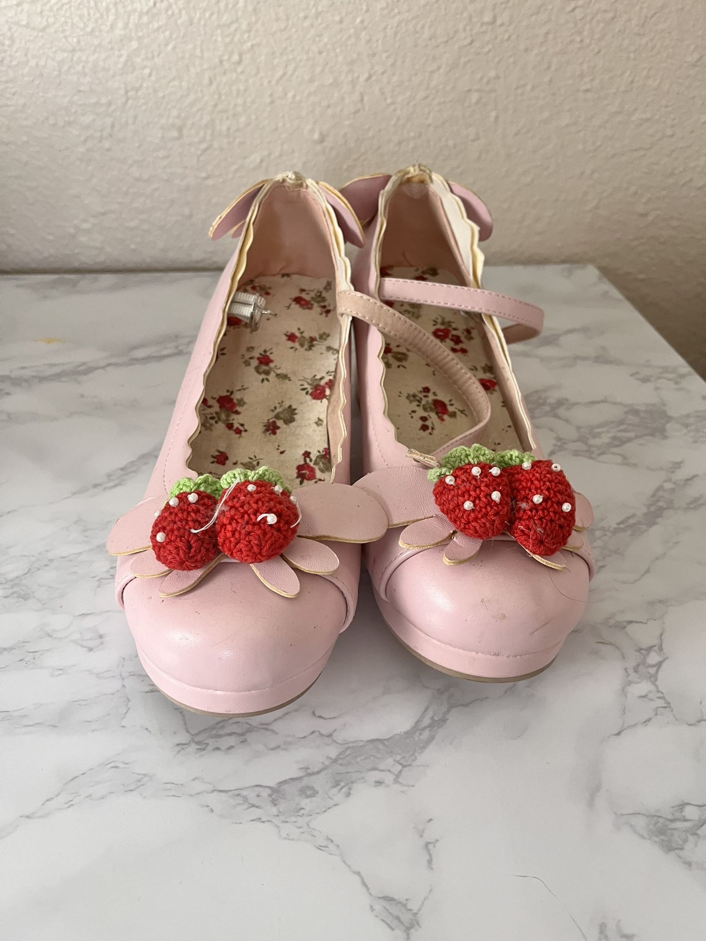 Pink Strawberry Dress Heels