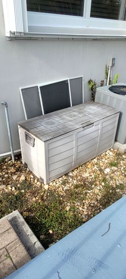 Patio Outdoor Storage Box for sale. Measures 44"L x 19"W x 21"H
