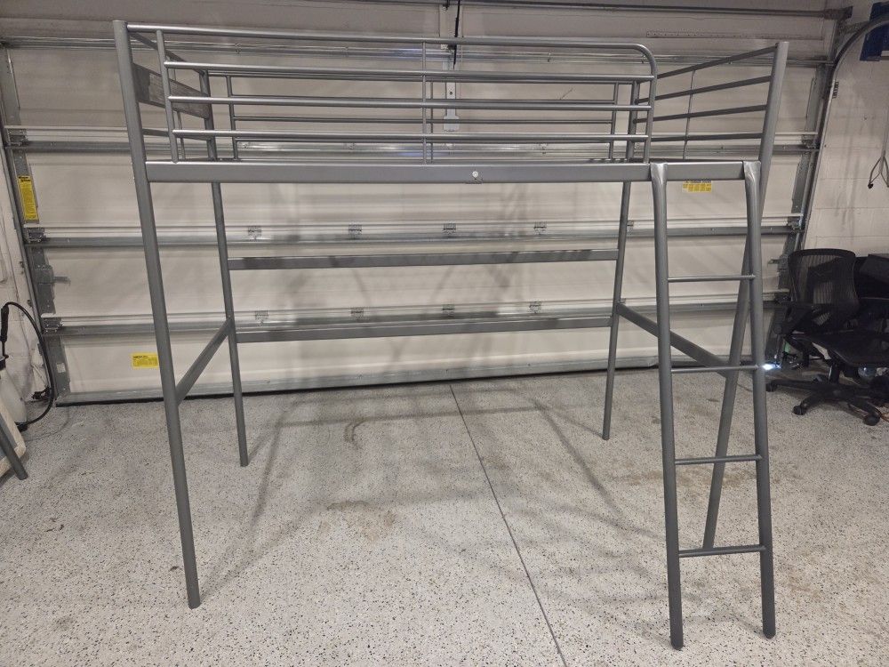 Gray Metal Twin Loft Bed