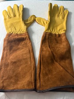 Long Cuff Leather Garden  Work Gloves For Women Size Medium