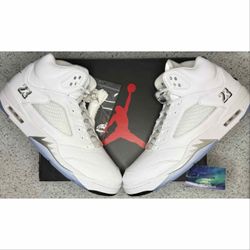 Jordan 5 White Metallic Size 12 Men 14 Men