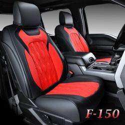 Coverado Front Car Seat Covers, Leather Ford Seat Covers for Cars SUV Pickup Truck Car Seat Cushion Fit for 2015-2023 F150 and 2015-2017 F250 F350 F45