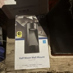 12W Half Moon Wall Mount Light Fixture, Integrated LEDs, UV Protected, Weatherproof, 250 Lumens, 5000k Daylight, Hardwired, Bronze S8PHMWM/850/DD/BZ/H