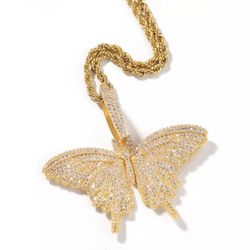 Gold Plated Butterfly Necklace 