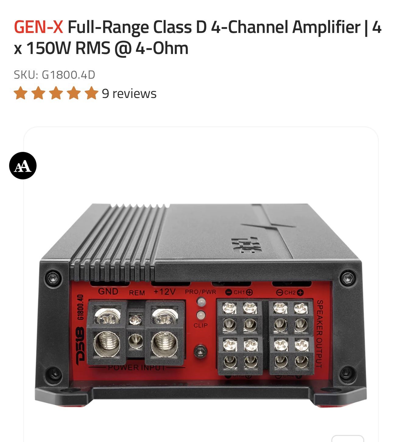 Ds18 4 Channel Amp