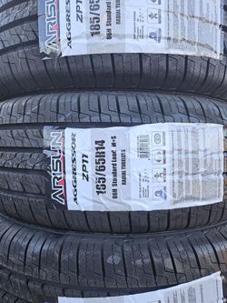 185-65-14 !!! ARISUN A/S !!! $230 LAS 4 LLANTAS MONTADAS Y BALANCEO INCLUIDO 👌 