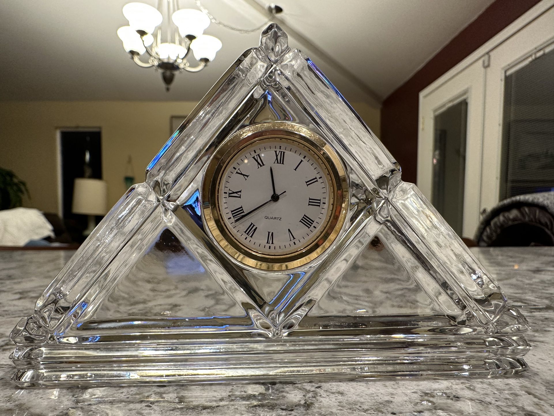 Waterford Crystal Triangle Clock. Needs Battery