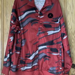 Nike Air Jordan VIII 8 Black Red Camo Jacket. Size Large 