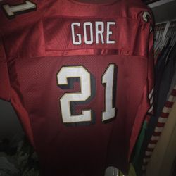 Authentic On Field Frank Gore 49ers Jersey Reebok Size 56 with 60th Season Patch