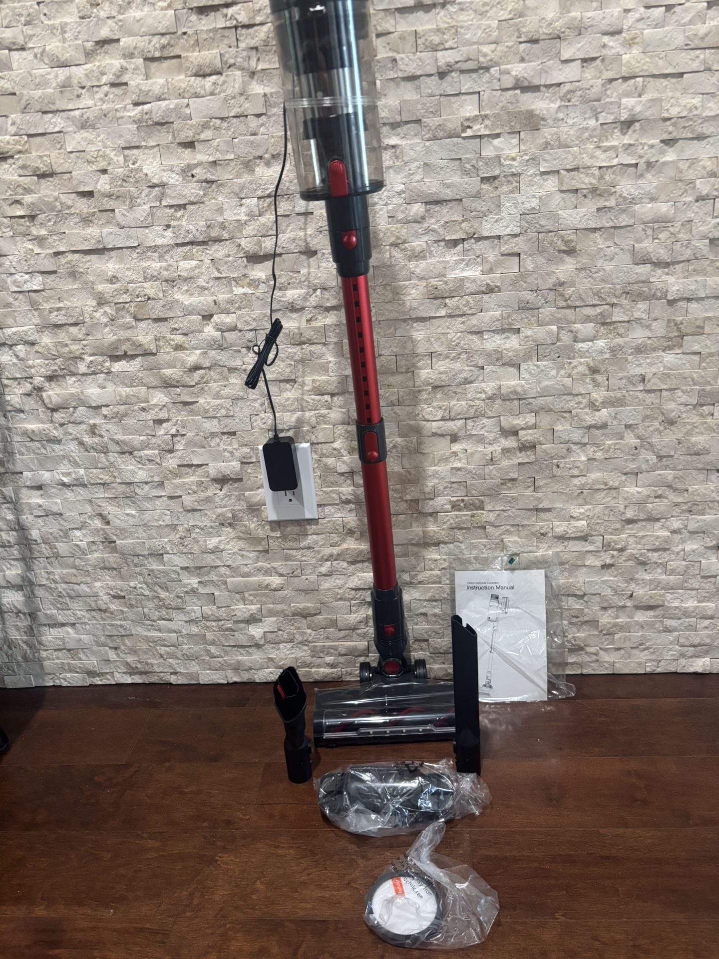 New Cordless Free Standing Stick Vacuum (Red) Great Gift New And With Box