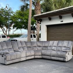 Sectional Couch/Sofa - Recliner - Microfiber - Gray - Delivery Available 🚛
