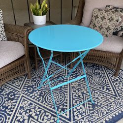 Blue Metal Folding Table