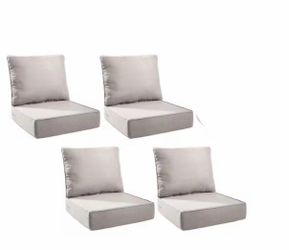 24 in. x 24 in. x 6 in Outdoor Cushion   Beige (4-Set)