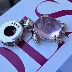 Pandor Pink Turtle Charm