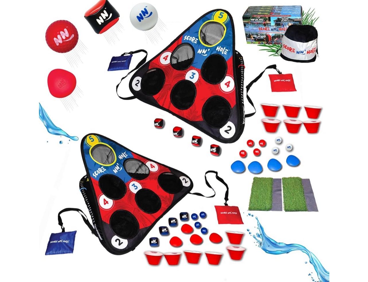 Brand New In The Box- SCORE NN' Hole All-in-1 Cornhole Style Game Set | Skipping Stones Swimming Pool Cornhole Game | Cornhole Meets Golf | TOSS & ROL