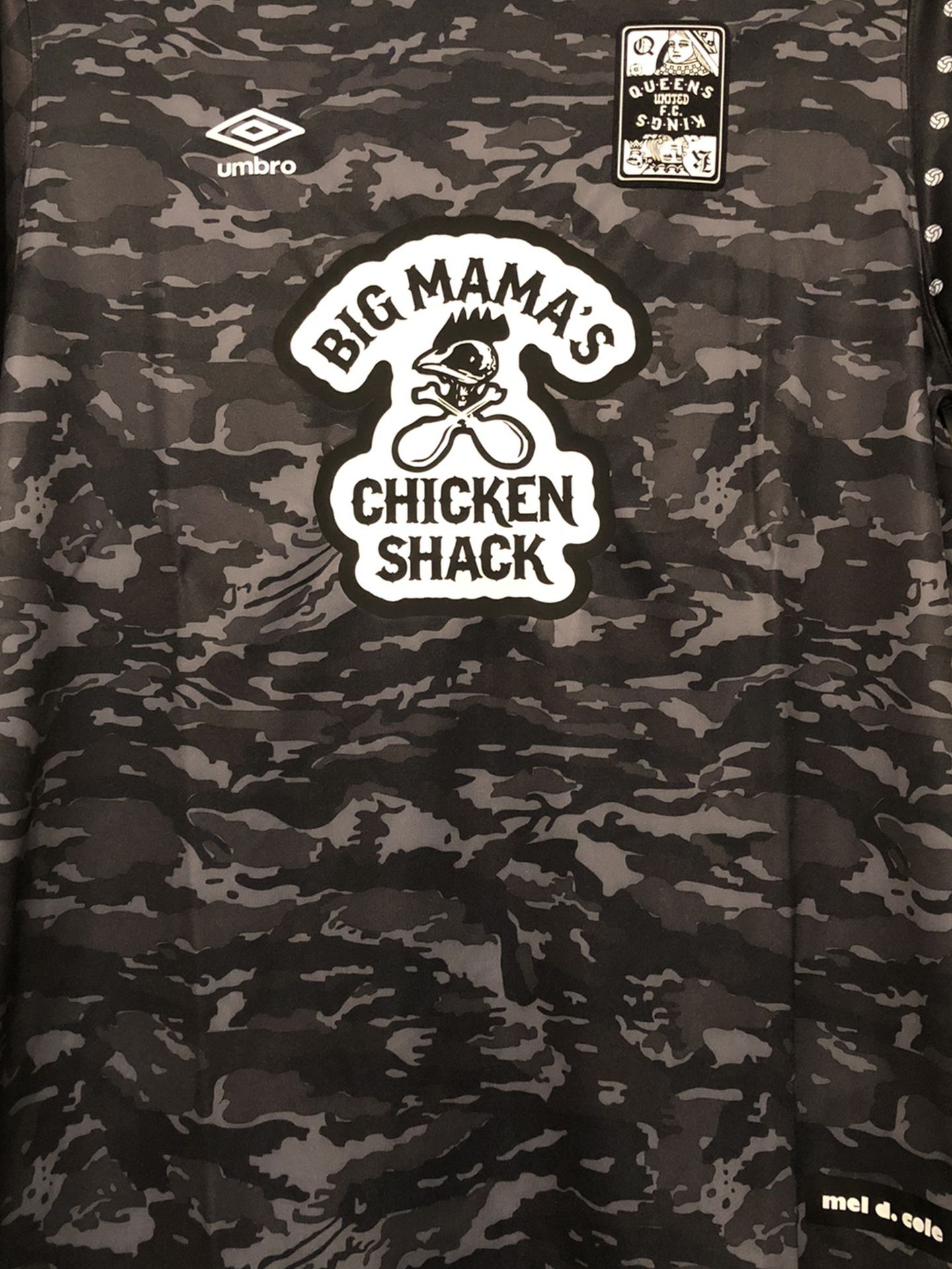 UMBRO Big Mama’s Chicken Shack Soccer Jersey ( Mel D’s Cole) Large Retail $ 100