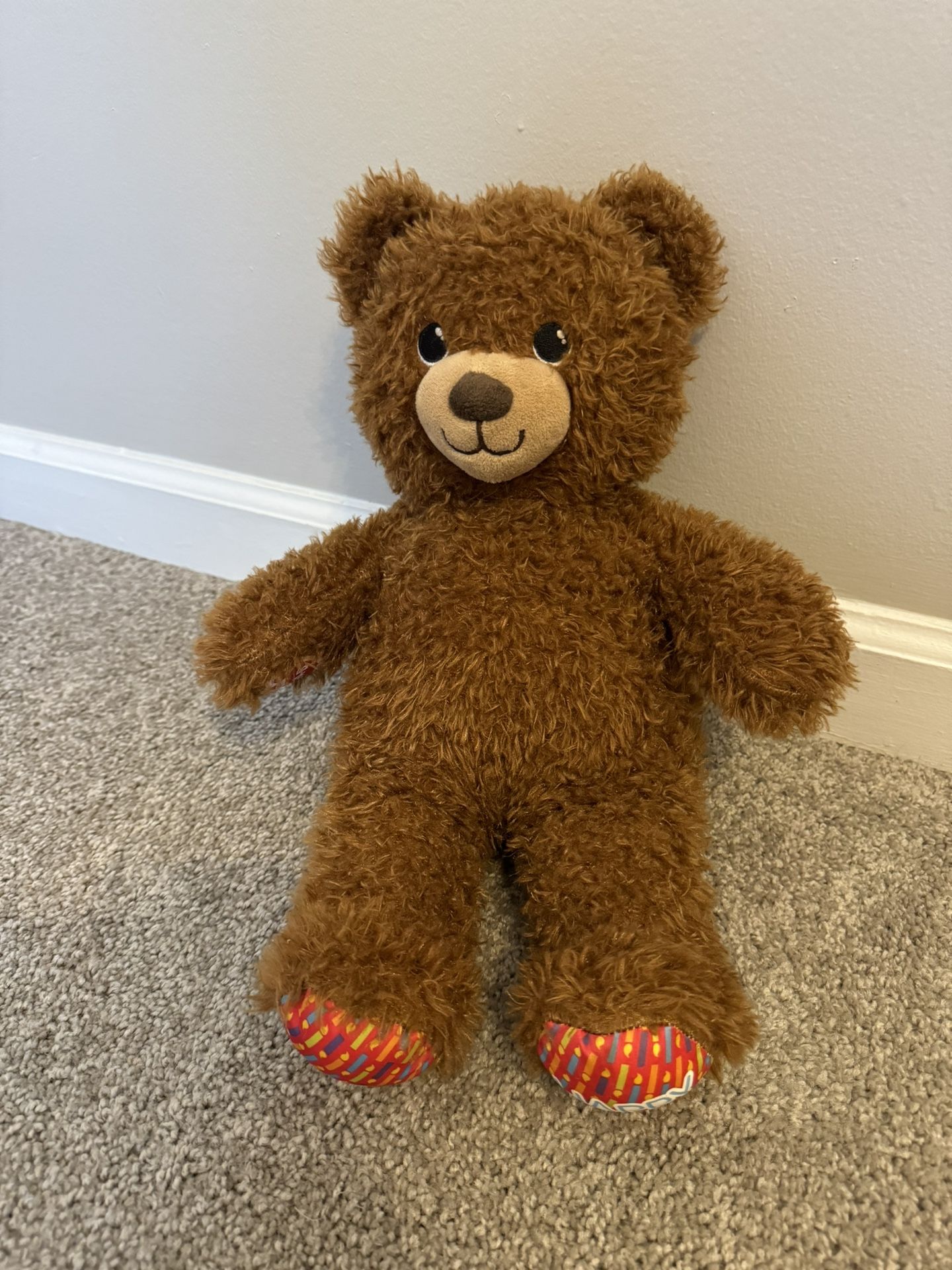 BUILD A BEAR WORKSHOP Happy Birthday Stuffed Animal Brown Plush Toy