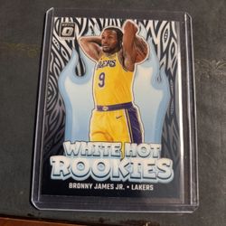 Bronny James Jr Lakers White Hot Rookie  Basketball Card 