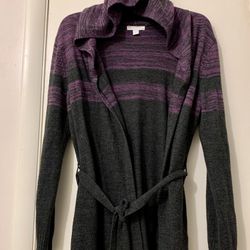 New York & Company Hooded Open Sweater Cardigan Size M Like New
