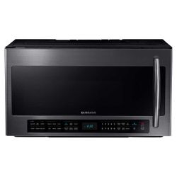 Samsung 2.1CuFt Over-the-Range Microwave with Multi-sensor Cooking in Black Stainless Steel