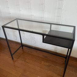 Metal Frame Desk With Glass Top