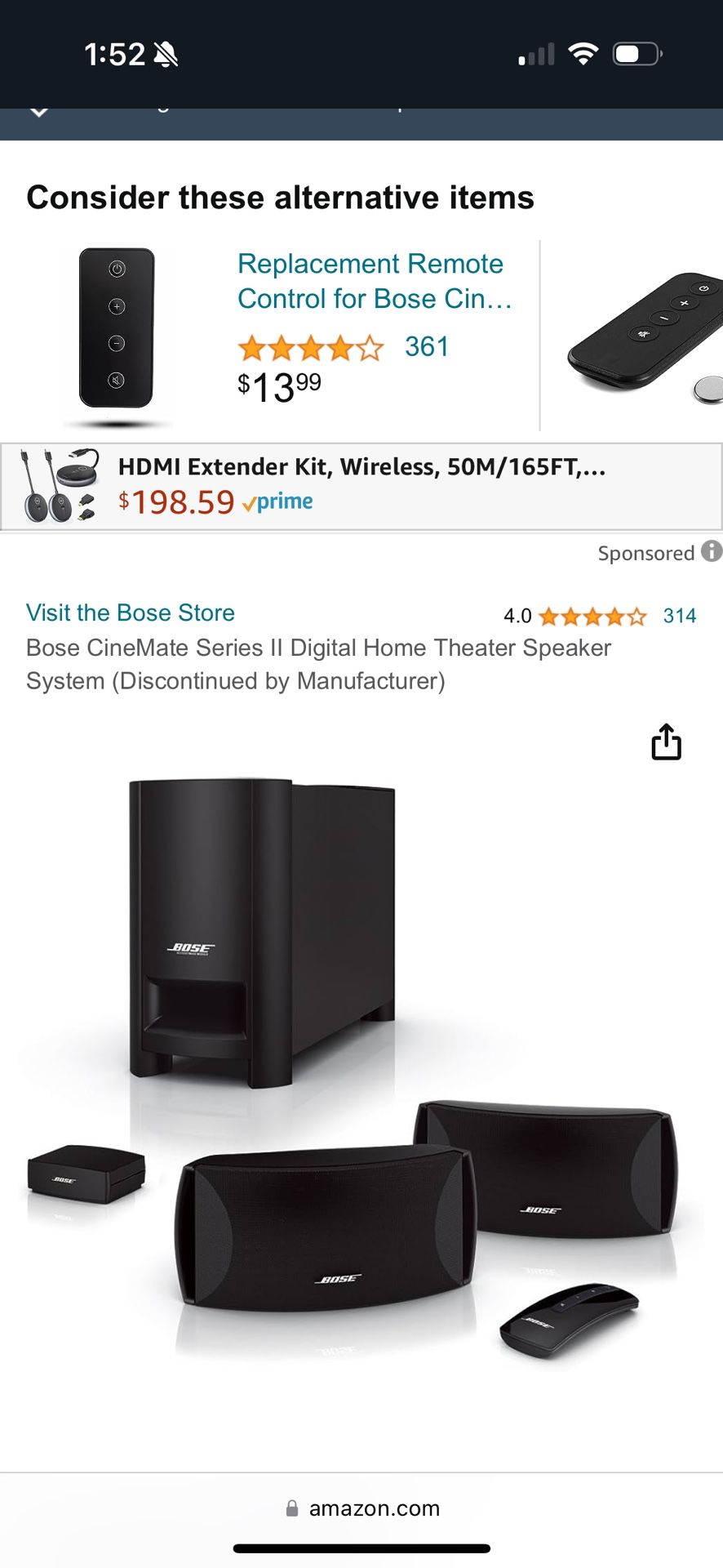 Bose CineMate series II Digital Home Theater System