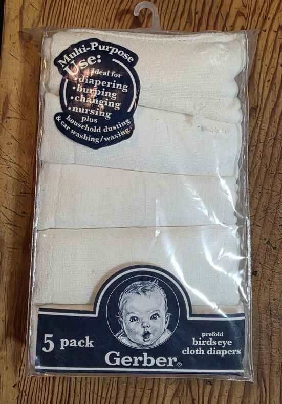 Birdseye 5 Cloth Diapers New