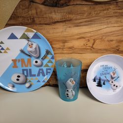 Zak Designs Disney's Frozen Olaf Sven Mealtime Dinnerware Melamine 3 Piece Set