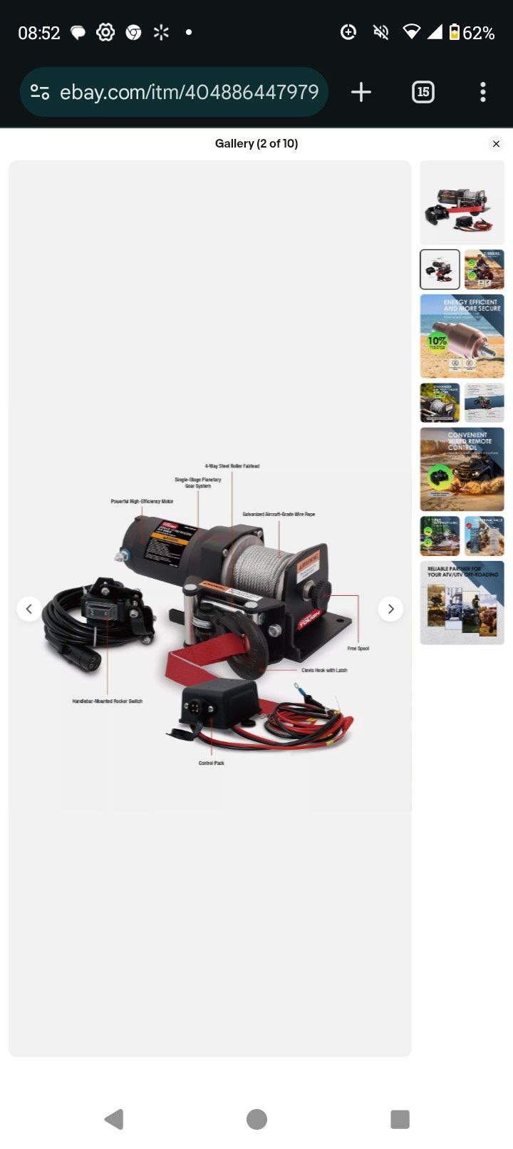 Hyper tough 2500lbs winch kit cómplete new níb look @@@