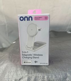 onn 3-in-1 Qi2 Certified Wireless Charging Stand - Foldable
