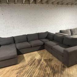 Free Delivery-Gray U shape sectional sofa couch