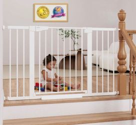 Cumbor 29.7-51.5 in Extra Wide Baby Gate for Stairs, Dog Gate Indoor White Mom's Choice Awards Winne