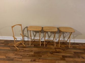Folding Wooden Tables Set